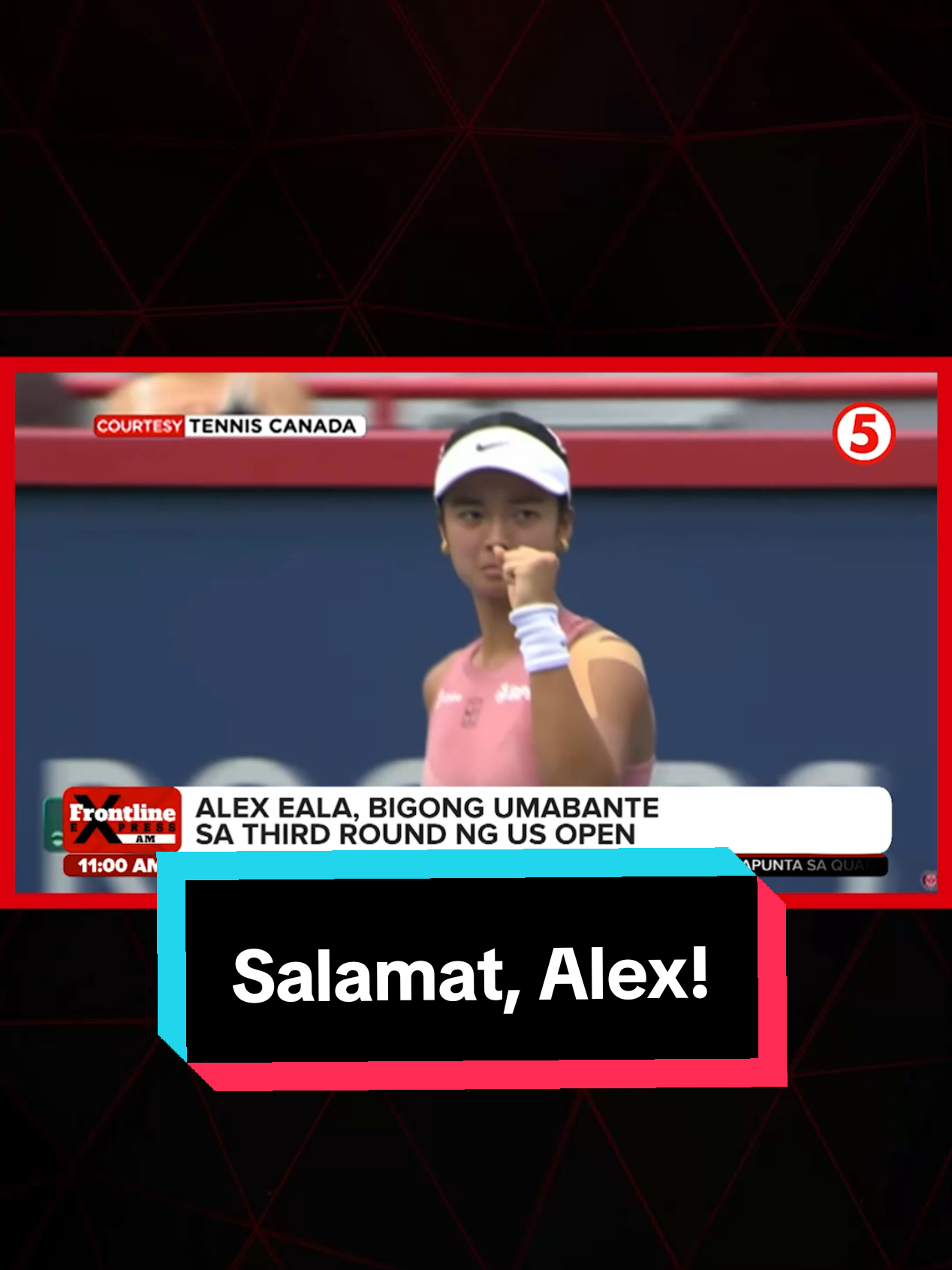 #FrontlineExpress | Natapos na ang kampanya ni Pinay tennis star Alex Eala sa US Open matapos siyang talunin ng Spanish player na si Cristina Bucsa sa second round, 6-4; 6-3.