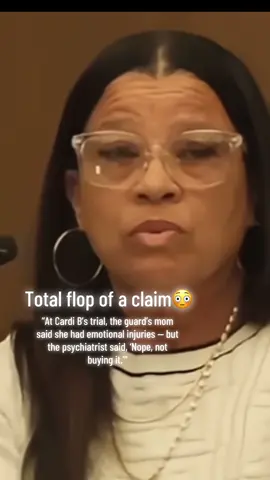 During Cardi B’s trial, the security guard’s mom claimed her daughter was left with emotional injuries. Sounds serious, right? Well… the psychiatrist who examined her basically said, ‘Nah, I’m not buying it.’ Total flop of a claim.” #cardib #court #crime #drama #story 