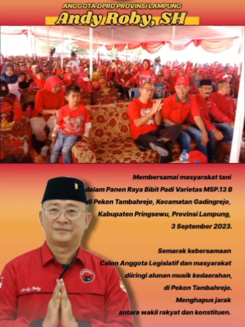 #andyroby #pdiperjuangan #dprdlampung #panenraya #msp 