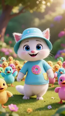 Naru dan Rombongan Anak Bebek Warna-Warni Menari di Taman lucu banget #NaruDance #BebekLucu #AnimasiImut