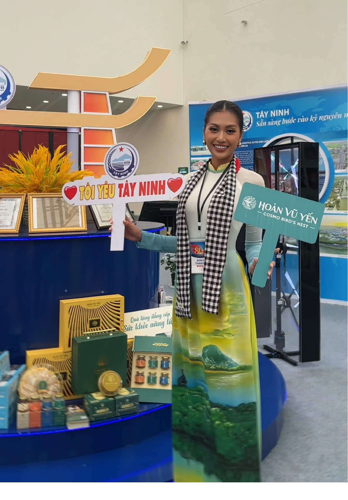 Miss Cosmo 2024 @Tata Juliastrid is honored to attend the Opening Ceremony of the Exhibition of National Achievements - “80 Years of Independence, Freedom, and Happiness” as the Tourism Ambassador of Tây Ninh Province. 🇻🇳 The exhibition honors the nation’s remarkable milestones throughout its journey of safeguarding, building, and developing the country across different periods of history ❤️ Áo Dài by Trung Dinh Silk #MissCosmo #KetutPermataJuliastridSari #COSMOPARK #COSMOPARKTAYNINH #HoanVuYen    