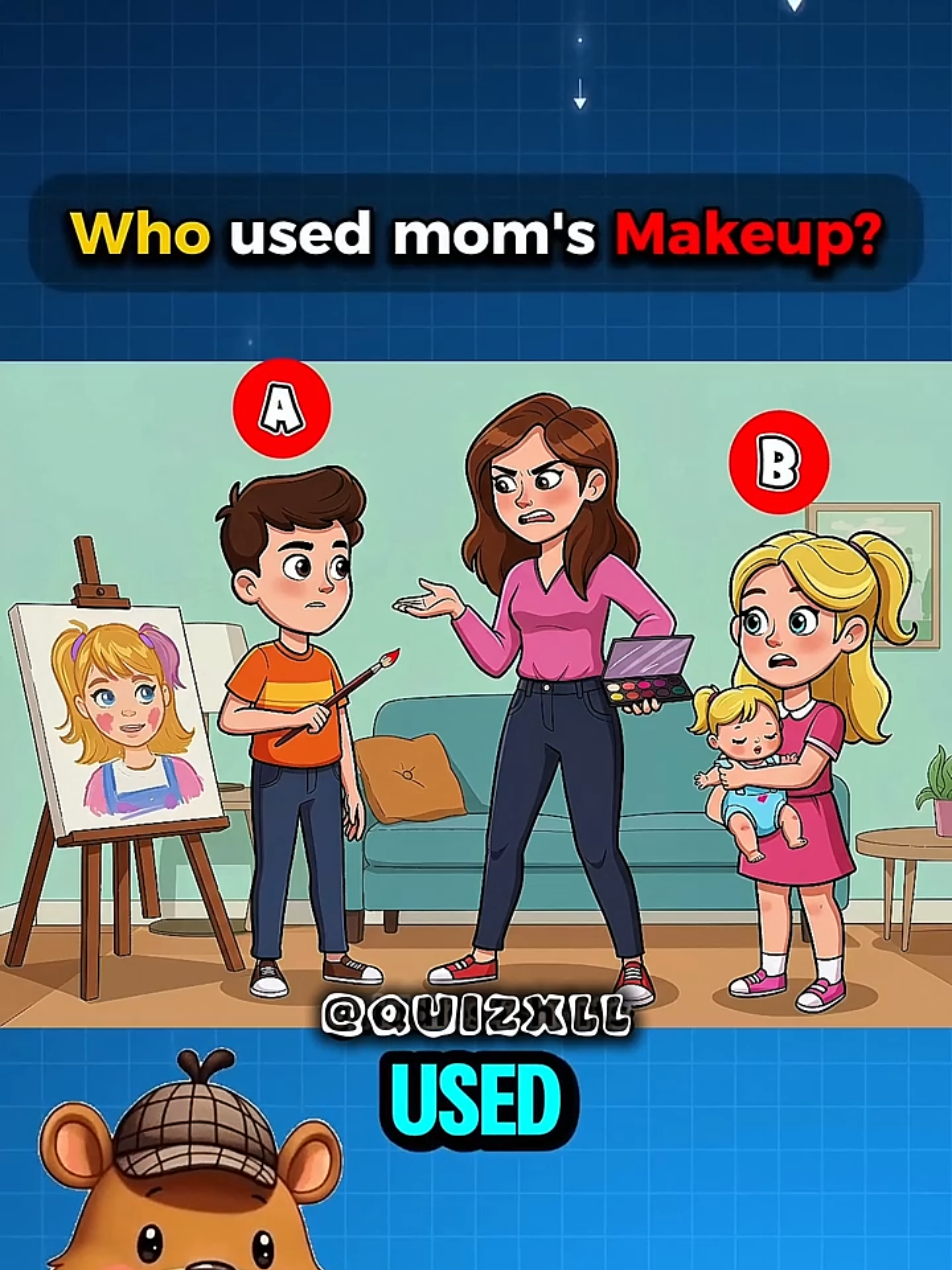 guess Who used Mom's Makeup #quiztime #quiz #quizchallenge 