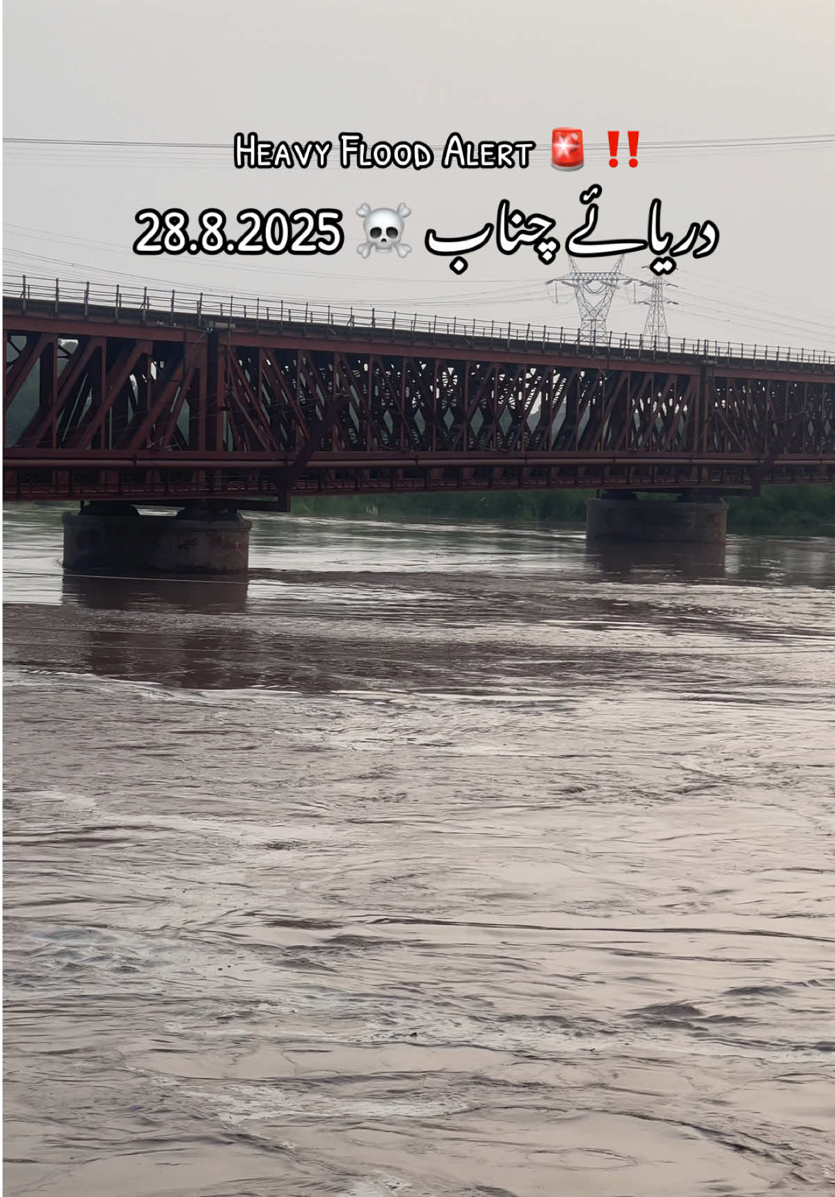 Flood alert 🚨‼️ Chenab River #pakistan ##chiniot #flood #chenabnagar #rabwah 