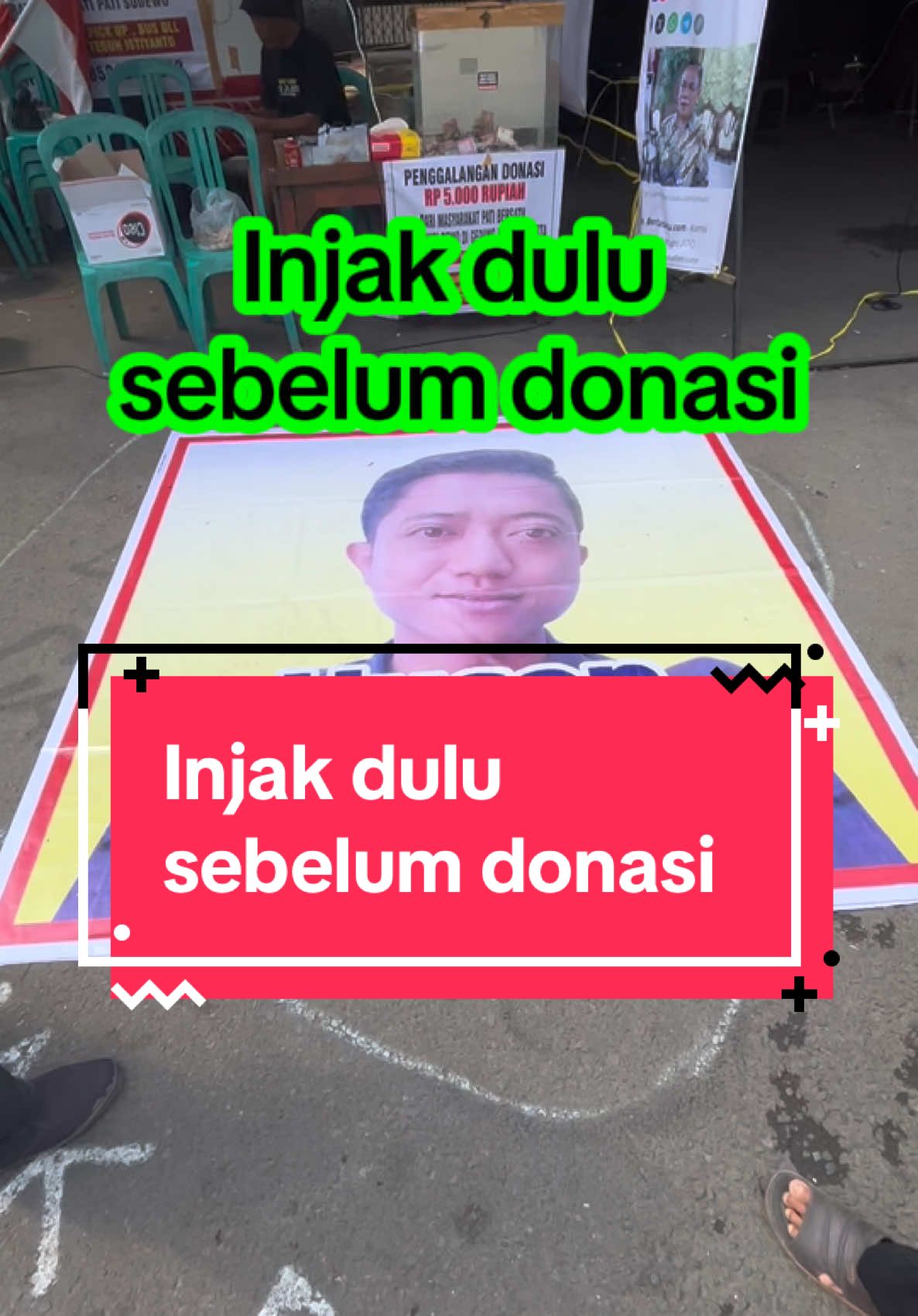 Luapkan rasa sakit atau kecewaan warga pati pada Husein. Injak dulu sebelum donasi#botok #kpk #demo #sudewo