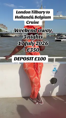 DEPARTURE: London Tilbury SHIP: Ambience Price : From £350pp sharing *WHAT IS INCLUDED Full board Cruisine Luggage Spa Cruise Highlights. Holland Belgium I Deposit £200 *Booking in Progress #tiktocktrending  #grouptravel  #SoloTravelersWelcome  #travelover50  #GroupTravelUK 