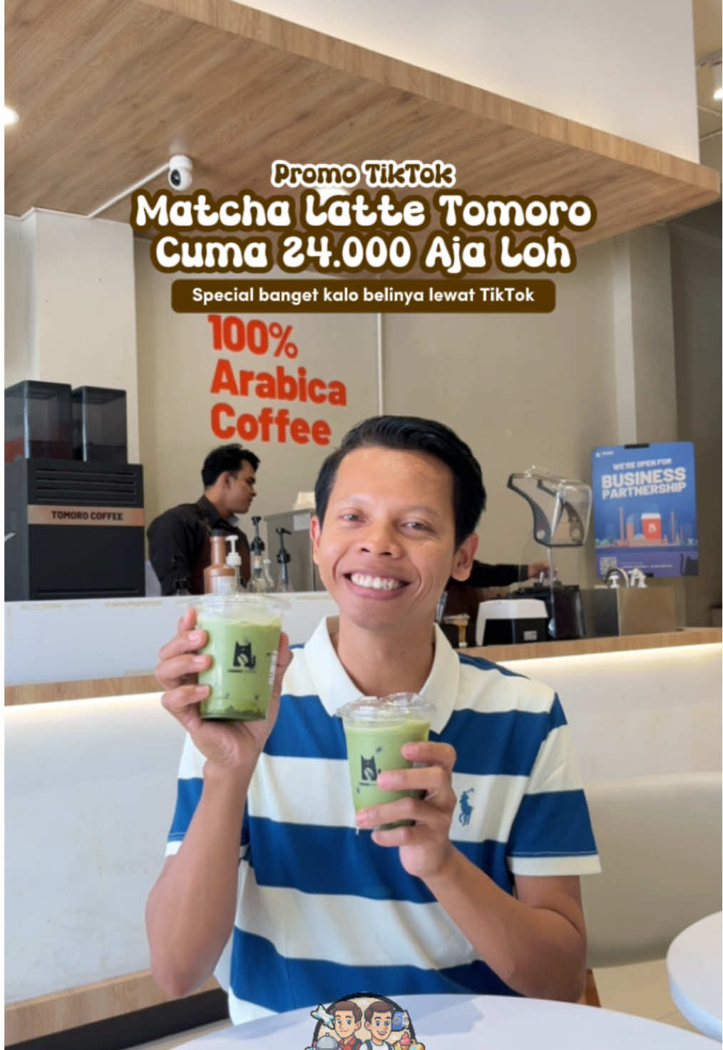 [ SAVE & SHARE ] MATCHA LATTE TOMORO COFFE HANYA 24RIBU AJA KALO BELINYA LEWAT TIKTOK Penggemar Matcha wajib cobain sih, kamu bisa dapatkan Matcha Latte hanya 24ribu aja kalo belinya lewat TikTok. Segera dapetin promonya di tag lokasi video ini, pilih vouchernya klik beli dan lanjut payment. Manfaatin promonya dan beli vouchernya sekarang ya !!! TOMORO COFFEE RUKO JATI 📍Jalan Jati Raya Sawah Lebar Kec. Ratu Samban Kota Bengkulu #BebasFlexingKulineran #PromoMakanGajian #JelajahWiken #JelajahBegah #BalapNgunyahSampaiBegah 