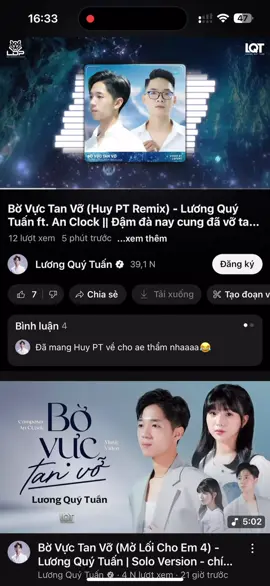Cùng thưởng thức bản remix BỜ VỰC TAN VỠ trên kênh LQT 