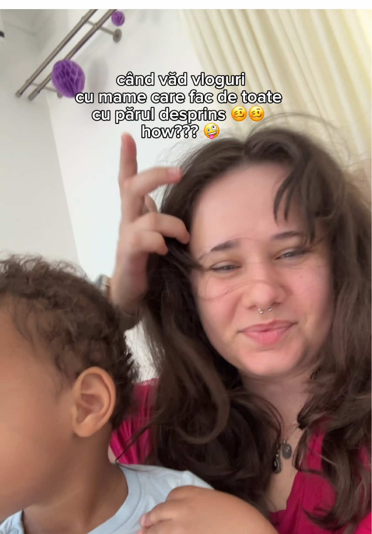 sincer cum e posibil să nu fi mega overstimulated cu părul peste tot și să faci curat și mâncare și etc etc girl be for real 🥴😭😭😭🤣  #fypシ #momtok #fypage 
