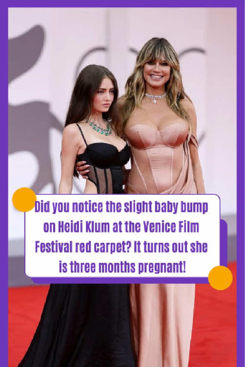 Did you notice the slight baby bump on Heidi Klum at the Venice Film Festival red carpet? It turns out she is three months pregnant!#America #usa #fyp #celebrity #foryou #newyork #sanjose #HeidiKlum #VeniceFilmFestival
