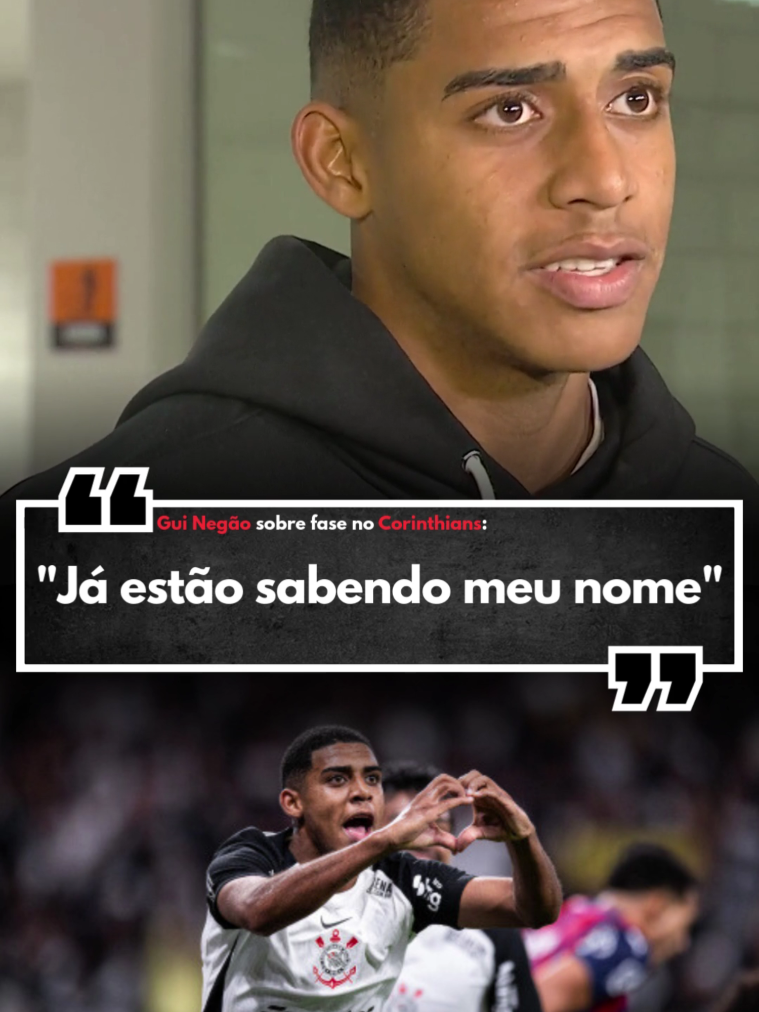 GUI NEGÃO FALA SOBRE FASE QUE ESTA VIVENDO NO CORINTHIANS #corinthians #futebol