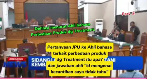 JPU bertanya ke ahli mengenai Definisi Produk dg Treatment itu apa? dan dijawab oleh ahli definisi secara Umum namun jika berkaitan kecantikan ahli mengatakan bahwa ahli tidak tau.... #fyp  #nikitamirzani  #live  #trending  #viral 