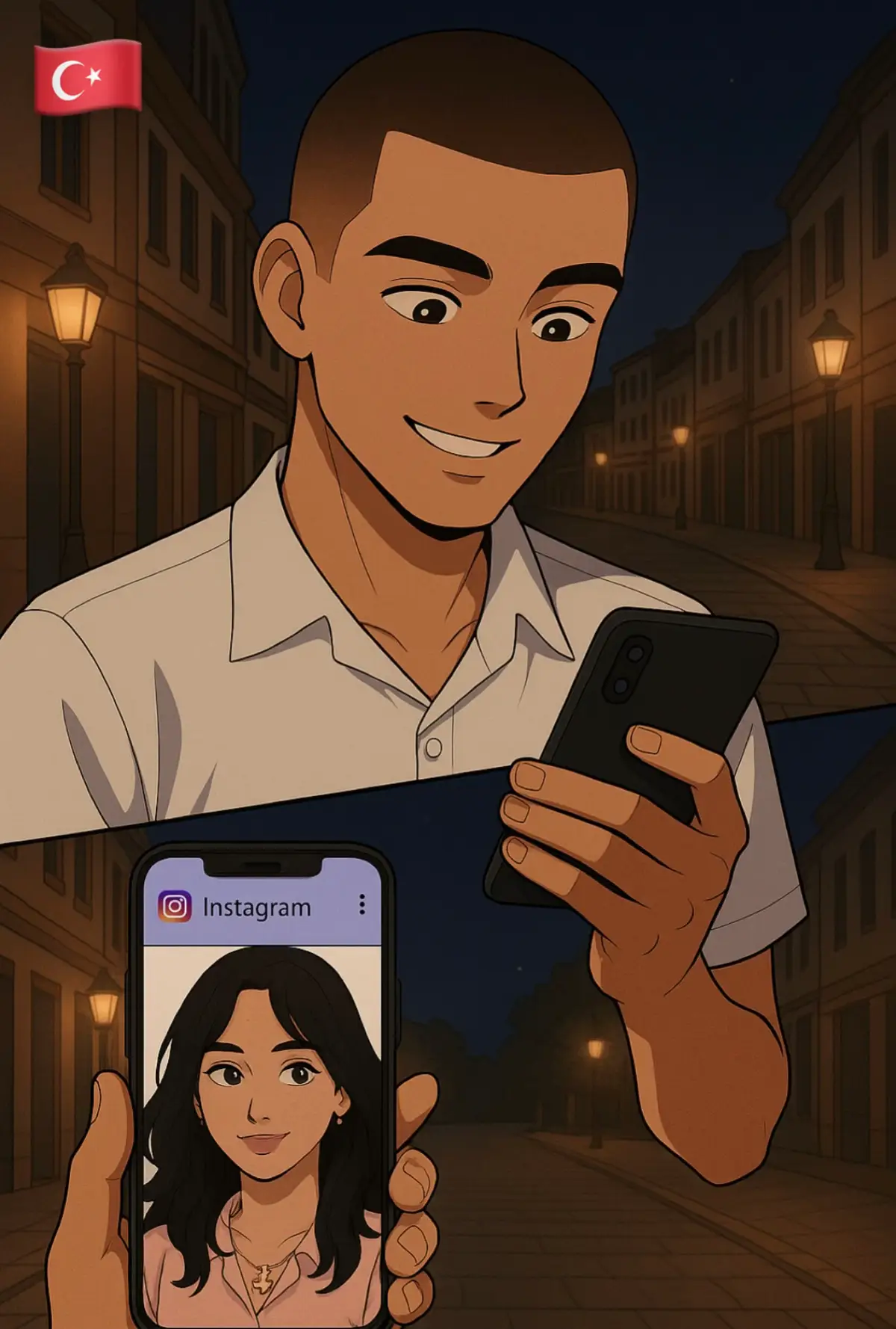 juste une fille en Erasmus qui se fait DM par son futur amoureux au final 🫂  #mylovestory #fyp #viral #webtoon 