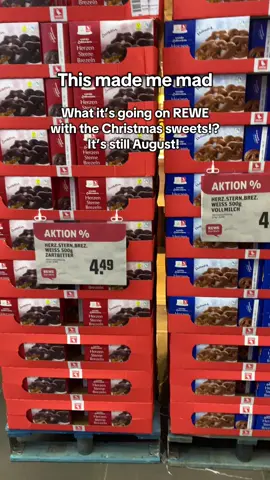 I don’t understand German supermarkets, please hide your Christmas sweets! It’s still August. Also am I the only one who doesn’t like German Christmas sweets? @rewe #rewe #supermarket #christmas #germanytiktok #germansweets 