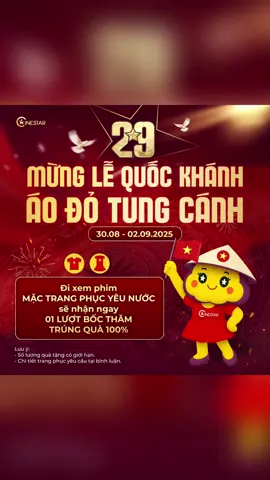 Dẫu chỉ là món quà nhỏ, Cinestar mong được đồng hành cùng Quý khách lan toả niềm tự hào dân tộc Việt Nam 🇻🇳 #cinestar #quockhanhvietnam #2thang9 