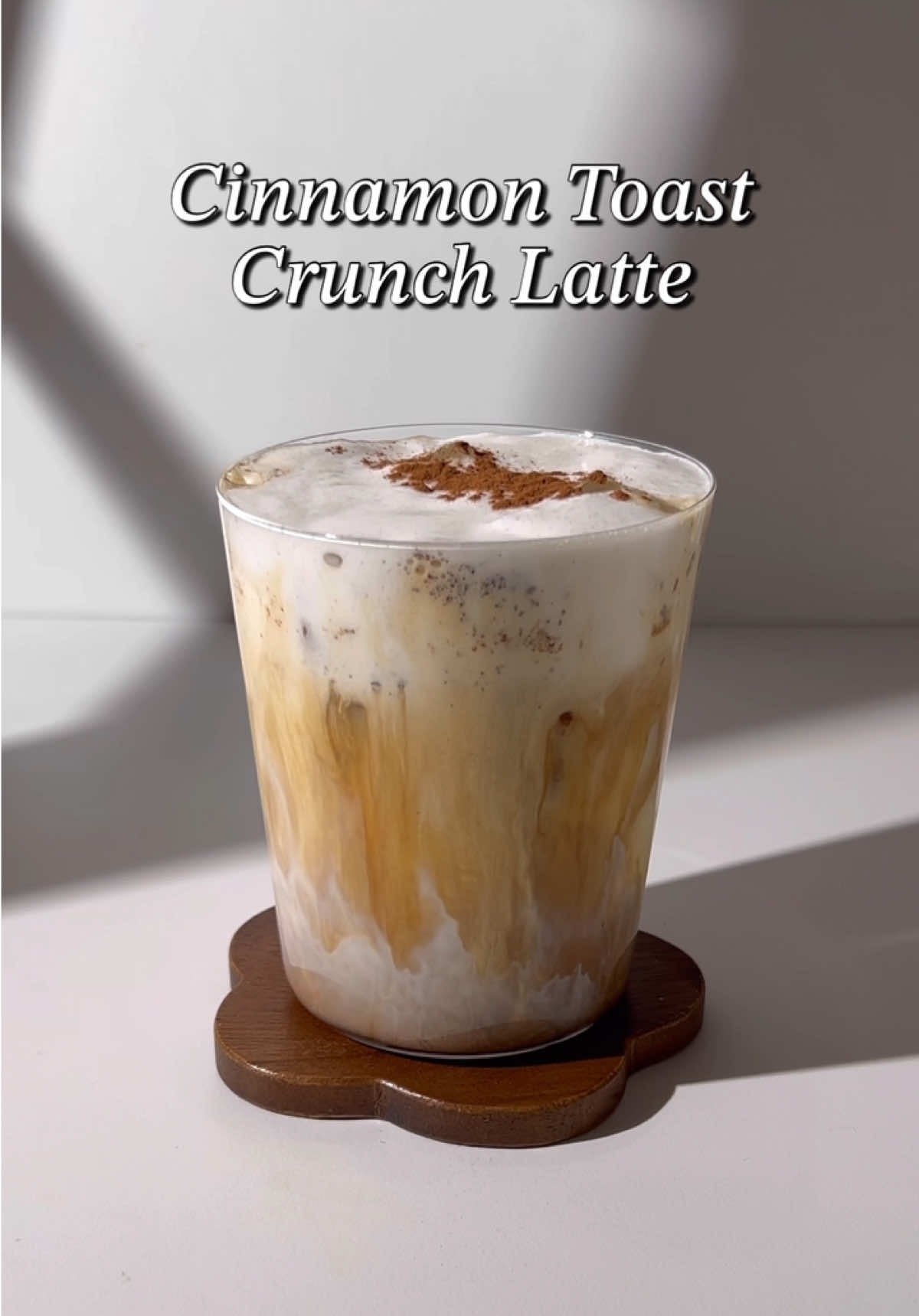 Cinnamon Toast Crunch Latte🤎 Bahan - bahan / Ingredients: Cold foam: 40 ml whipping cream 40 ml susu / milk Bubuk kayu manis / Cinnamon powder Brown sugar sesuai selera 1 sdt (tsp) brown sugar Bubuk kayu manis / cinnamon powder Vanilla extract  Espresso 100 ml susu / milk Ices #homecafe #cinnamontoast #cinnamontoastcrunch #fyp #coffee  
