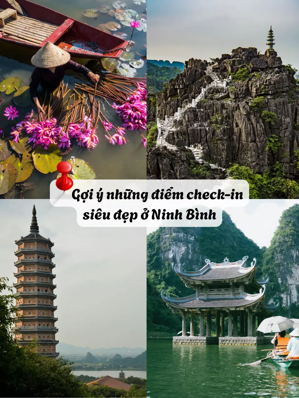 Muốn có một chuyến đi Ninh Bình có nhiều ảnh đẹp để khoe thì đừng bỏ qua những địa điểm này nha😊 #dulich #dulichvietnam #ninhbinh #tamcoc #trangan 