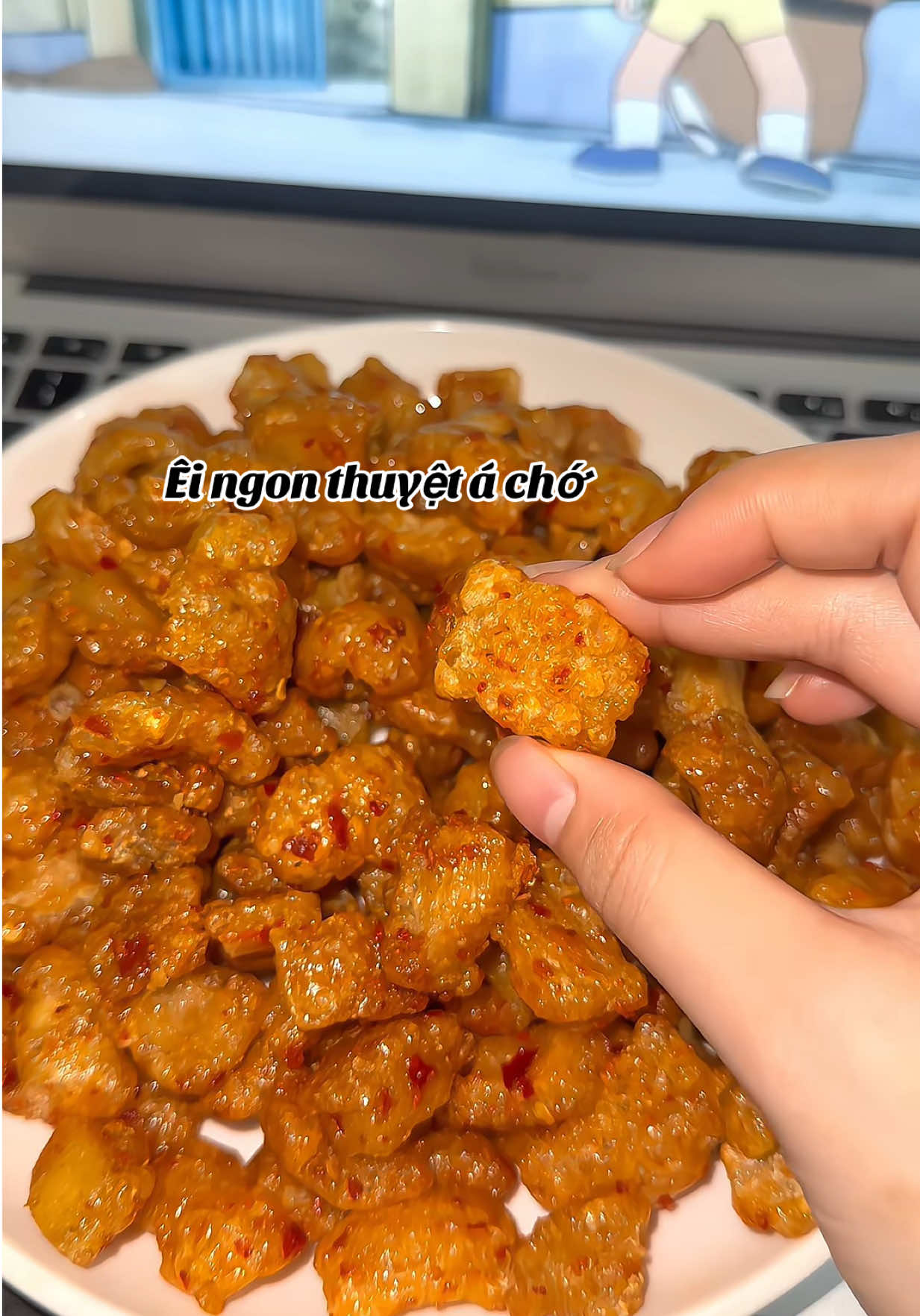 Tóp mỡ liền da rim mắm tỏi  #xh #topmoliendarimmamtoi #topmorimmamtoi #topmochiengion #nubecofood 