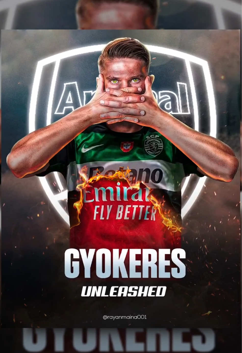 Daily design update DAY #9 100 days poster design challenge #victorgyokeres #arsenal #footballstar #sports #sportsposter #sportslover  #graphics #posterdesign #posterart #posterdesign #dailyupdates #graphicart #designinspiration #graphicdesigntutorial