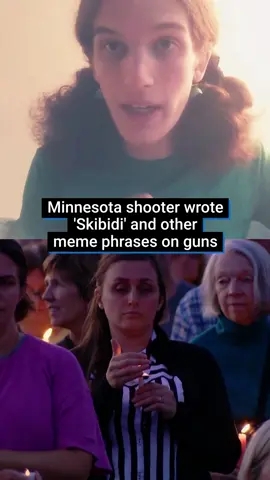 The Minnesota shooter wrote several meme phrases on their weapons, including 'skibidi', 'nothing ever happens' and 'we live in a society'. 23-year-old Robin Westman killed two students after shooting through the windows of the Annunciation Catholic Church in Minneapolis. Westman is understood to have been a former student at the school attached to the church. #minnesota#worldnews#tragic #school #skibidi