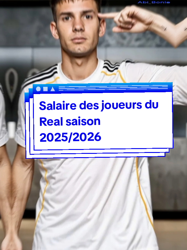 les salaires des joueurs du Real Madrid saison 2025/2026 après quelques ajustements.#realmadridfc #salaire #vinijr🇧🇷 #mbappe #bellingham #mastantuono #rodrigo 