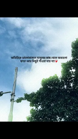 অতিরিক্ত ভালোবাসলে মানুষের কাছ থেকে অবহেলা ছাড়া আর কিছুই পাওয়া যায় না!❤️‍🩹 #foryou #banglacaption #sadcaption #emotionalvideo #fyp 