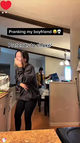 Funniest Prank of Acting like I’m choking to see his reaction 🤣#funny #funnyvideo #scared #scarecam #scary #foryou #scareprank #prank#usa