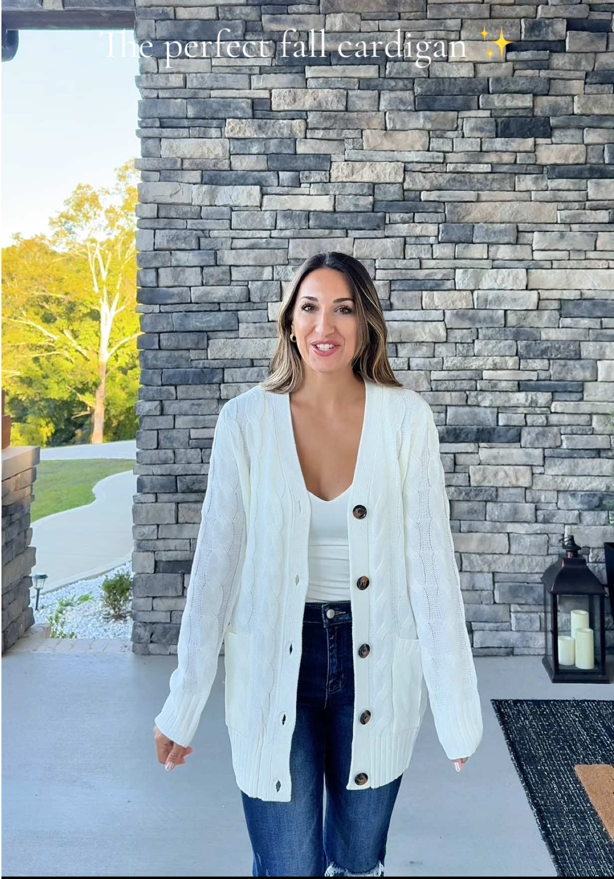 The perfect fall sweater cardigan! Love the quality and great price. Fits so good and so cute! #tiktokshop #tiktokmademebuyit #fallfashion 