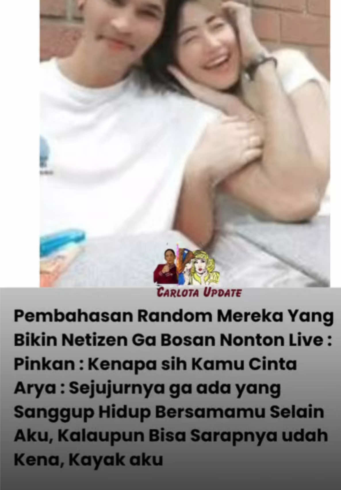 Pembahasan Random Pinkan Mambo dan Arya Khan yang selalu Kocak Hiburan tersendiri bagi Netizen gak bosan nonton Live mereka
