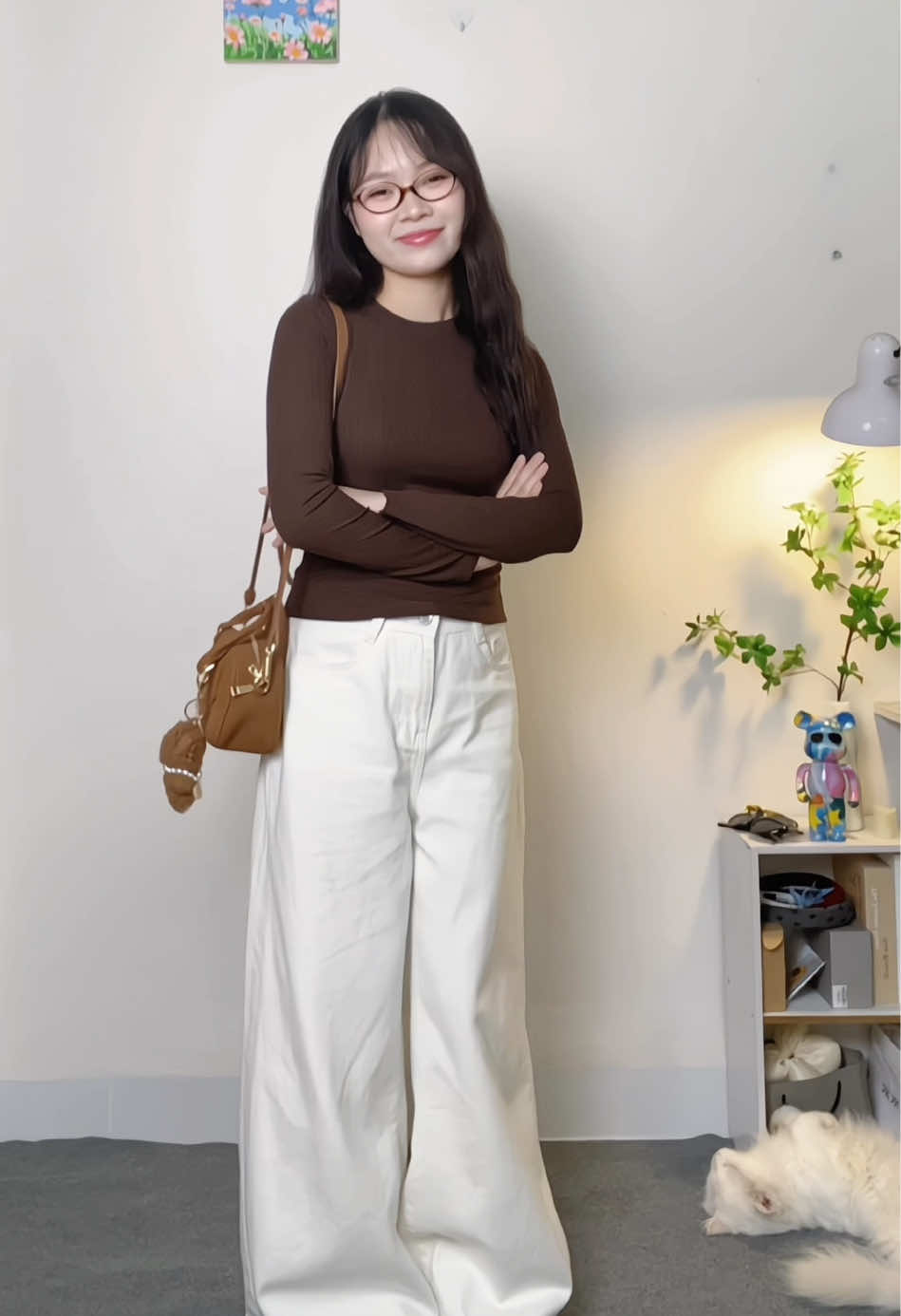 Combo yêu thích mùa thu: Áo thun dài tay ôm body + quần ống rộng @Coolme.vn #outfitidea #danghinhchunhat #xuhuong #aothundaitay #huyenkemlendo 