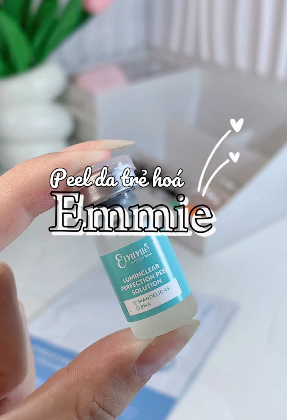 Peel da tại nhà không bong tróc giúp da căng bóng trẻ hoá #emmie #peelda #peelingserum #chamsocda #review 