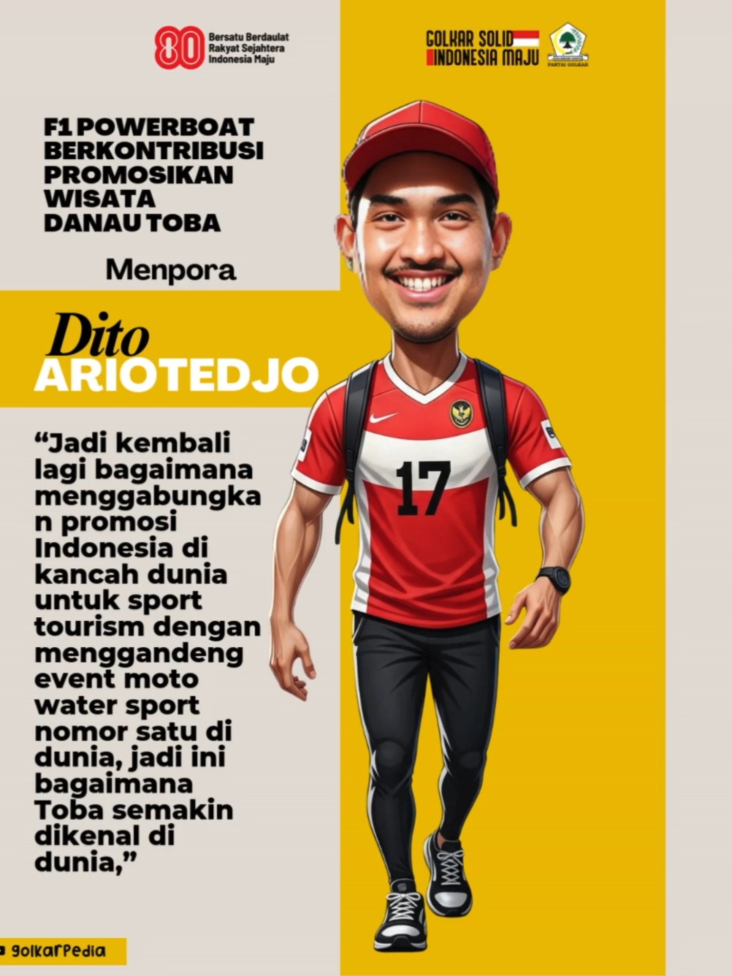 Menpora Dito Ariotedjo Sebut F1 Powerboat Berkontribusi Promosikan Wisata Danau Toba #golkarsolid #partaigolkar #bahlillahadalia #golkarpedia https://golkarpedia.com/menpora-dito-ariotedjo-sebut-f1-powerboat-berkontribusi-promosikan-wisata-danau-toba/