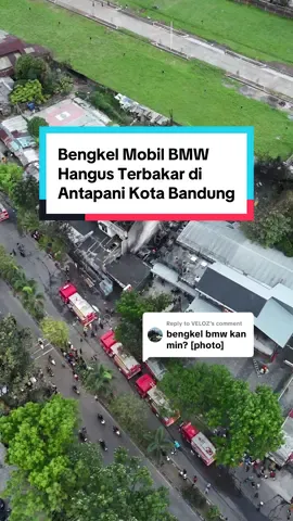 Replying to @VELOZ Penampakan mobilnya pada hangus terbakar 🥺 View dari atas pasca kebakaran sebuah bengkel specialis brand Eropa di Antapani Kota Bandung sore hari ini (28/8/25) . . #InfoBandung #Bandung #IBKMEDIA #BeritaTiktok #TiktokBerita