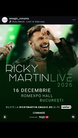 Save the date🎉 @Ricky Martin vine în #bucurestiromania🇷🇴 la #romexpo în Decembrie  #concert #bar #barman 