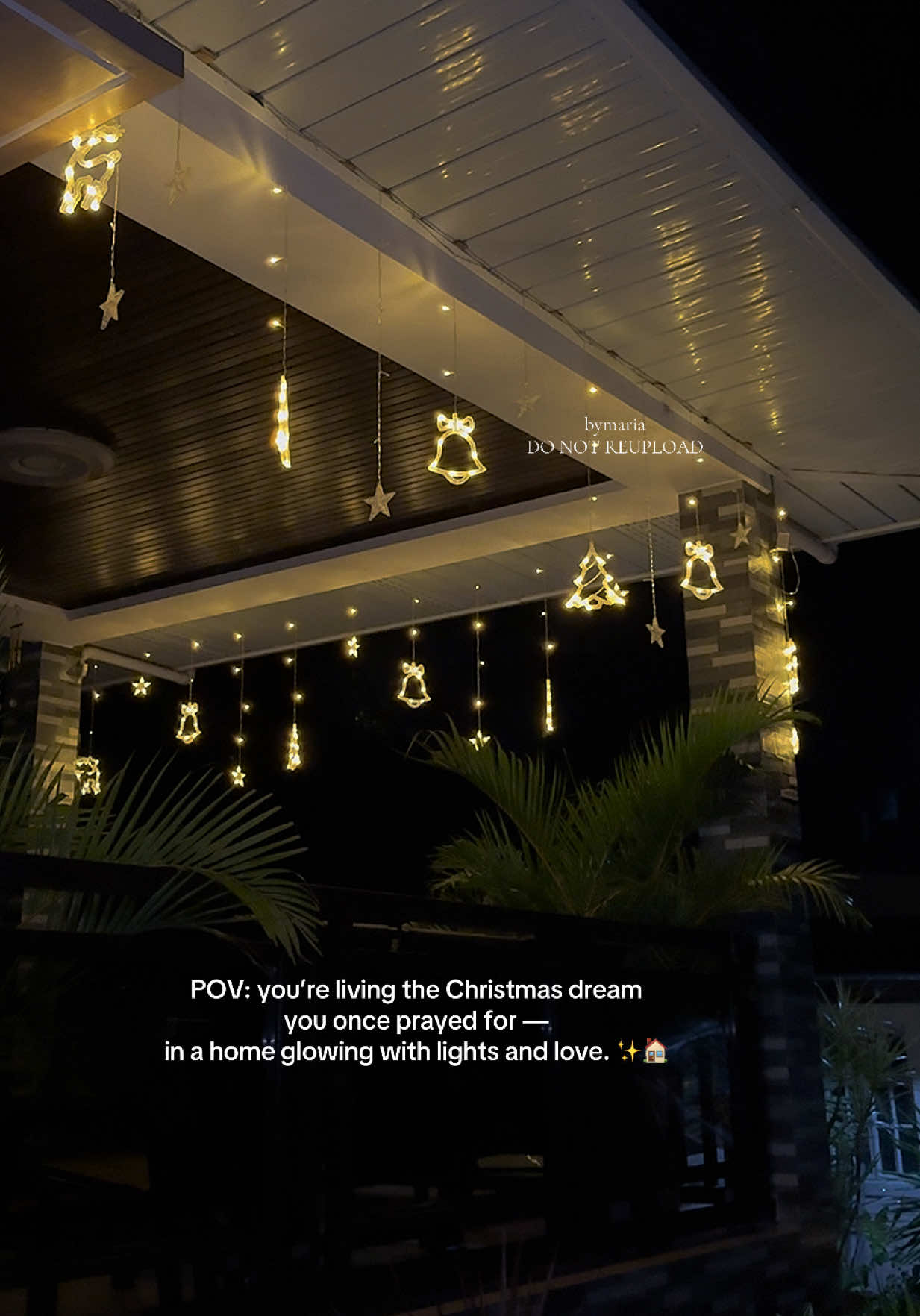 Our home, wrapped in lights and love ✨🏠 #lights #christmaslights #christmasdecor #curtain #stringlights 