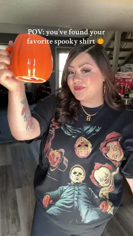I sided up for the oversized fit, but you don’t have to! It’s also on a gilden tshirt (my fav!) Grab yours before it sells out! 🎃 #spookyseason #halloween2025 #halloweenshirt #unisexfashion #tiktokshoplabordaysale 