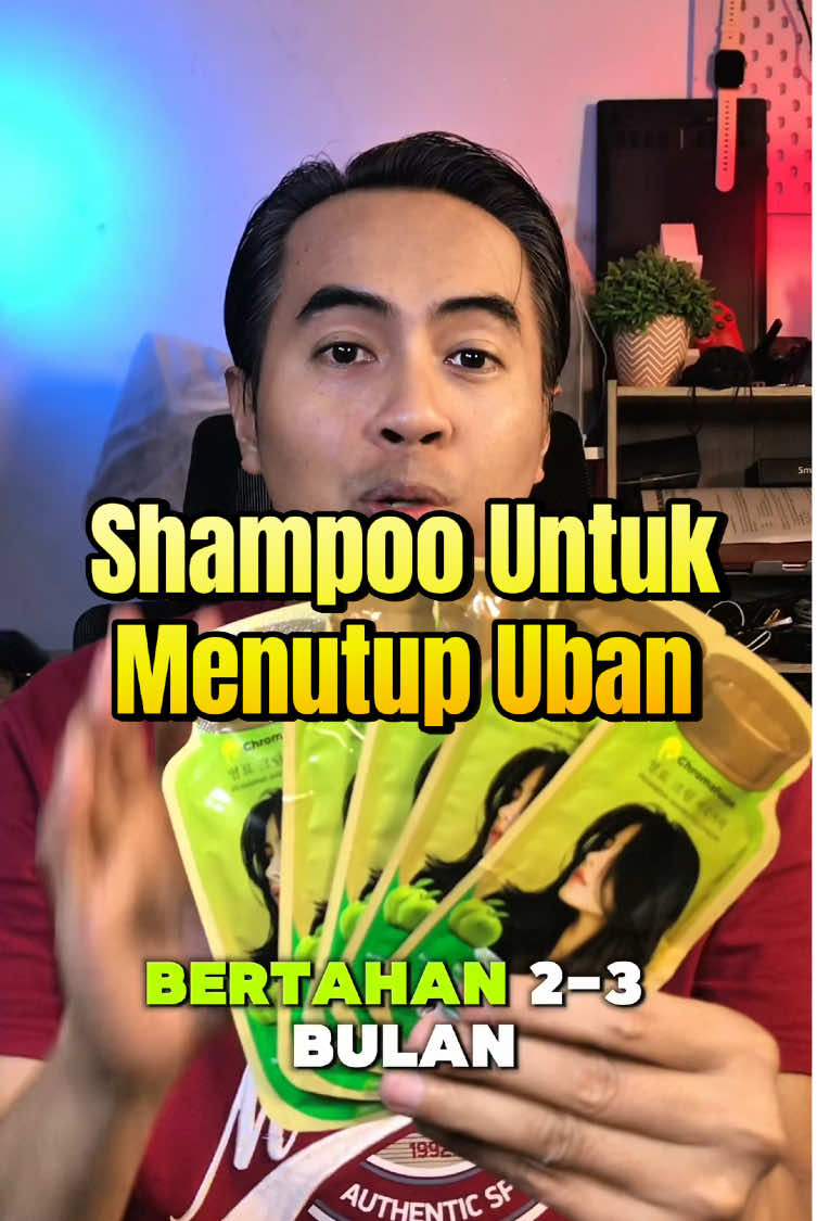 Shampoo untuk menutupi uban dari chroma fusion bentuk sachet dengan busa penutup uban #penutupubanalami #shampopenutupuban #shampopewarnarambut 