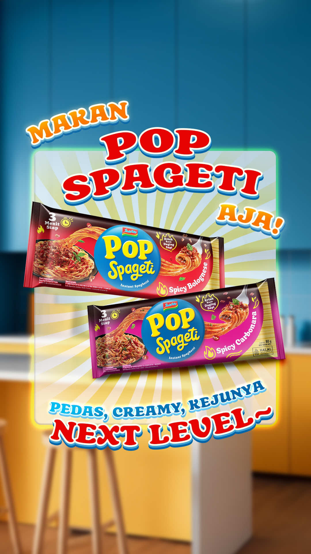 Tungguin gebetan bales chat = lama😡 Tungguin Pop Spageti matang = cuma 3 menit 😏🍝 Pop Spageti siap jadi penyelamat mood & perutmu 🤌🔥 Cobain sekarang! #PopSpageti #NextLevelSpageti 