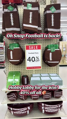 Oh snap it’s Nat! Football season is BACK! Time to decorate, host the best watch parties, and rep your team spirit! Hobby Lobby has 40% off all things football décor so you can score big on game day style! Who’s ready for kickoff? #NFL #FootballSeason #GameDayVibes #FootballParty #fantasyfootball 