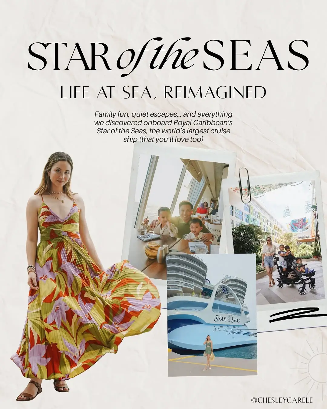 I’m still in awe of our family trip on board @royalcaribbean’s new Star of the Seas, the world’s largest cruise ship! We literally didn’t feel like we were even on a ship, every deck was filled with so many amazing features, food, entertainment and more for the whole family!  We danced our way into vacation at the Sailaway Party, found quiet mornings in Central Park, watched the kids light up in Surfside, and shared family dinners with views I’ll never forget. I even found little corners just for me, like lounging on Chill Island, slipping away for some self-care, and getting dressed up to feel like myself again. That’s what made this trip so special: a mix of family adventures and much needed solo time all in one place. 😍 Scroll through to see the little tips and spots we discovered and loved as a family of five onboard! From splash zones and carousels to peaceful escapes and sunset views—you’ll get a peek at how every type of traveler can find their perfect rhythm here. Plus don’t forget there’s tons of amazing food options, inspiring shows to watch, and so many events throughout the day and night to keep the whole family entertained! 🚢  If you’re dreaming of a getaway where your kids can play nonstop and you can sneak in a little recharge time, @royalcaribbean’s Star of the Seas makes it possible. 🌊✨ 📍 Check out @royalcaribbean’s newest ship Star of the Seas, the world’s largest cruise ship, and start planning your own adventure at sea! DM me or comment below if you have any questions about the new cruise ship!  #RoyalPartner #StaroftheSeas #FirstLook 