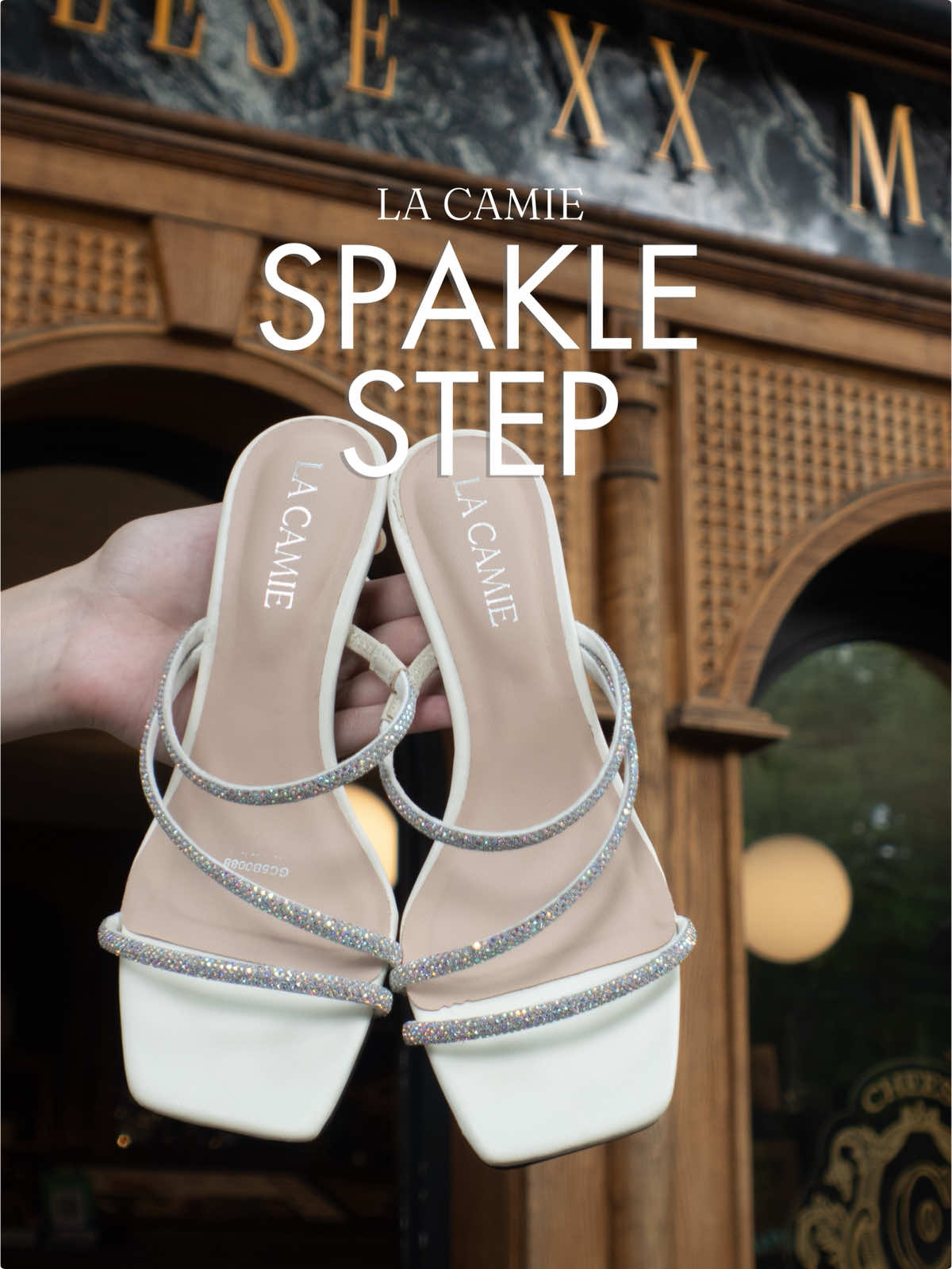 Cảm giác thật thời trang và phong cách khi diện em giày cao gót quai mảnh đính đá này nha #lacamie #TikTokFashion #shoes #xuhuong #fyp 