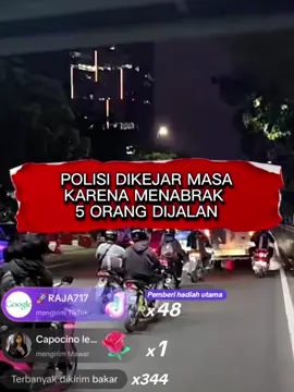 Polisi Lindas 5 orang dikejar masa! #demo #beritatiktok  #dpr #jakartakeras #fypシ゚viral 