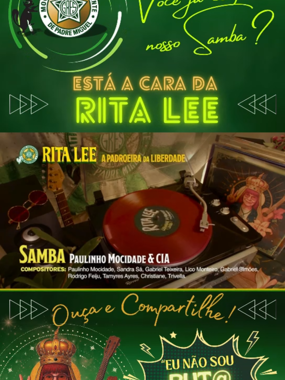 Paulinho Mocidade e Cia É Rita Lee na Mocidade! 🎶🎸 Disputa Samba-enredo Mocidade Independente de Padre Miguel 💚🤍 #ritalee #mocidadeindependentedepadremiguel #sambas #sambaenredo2026 #carnaval 