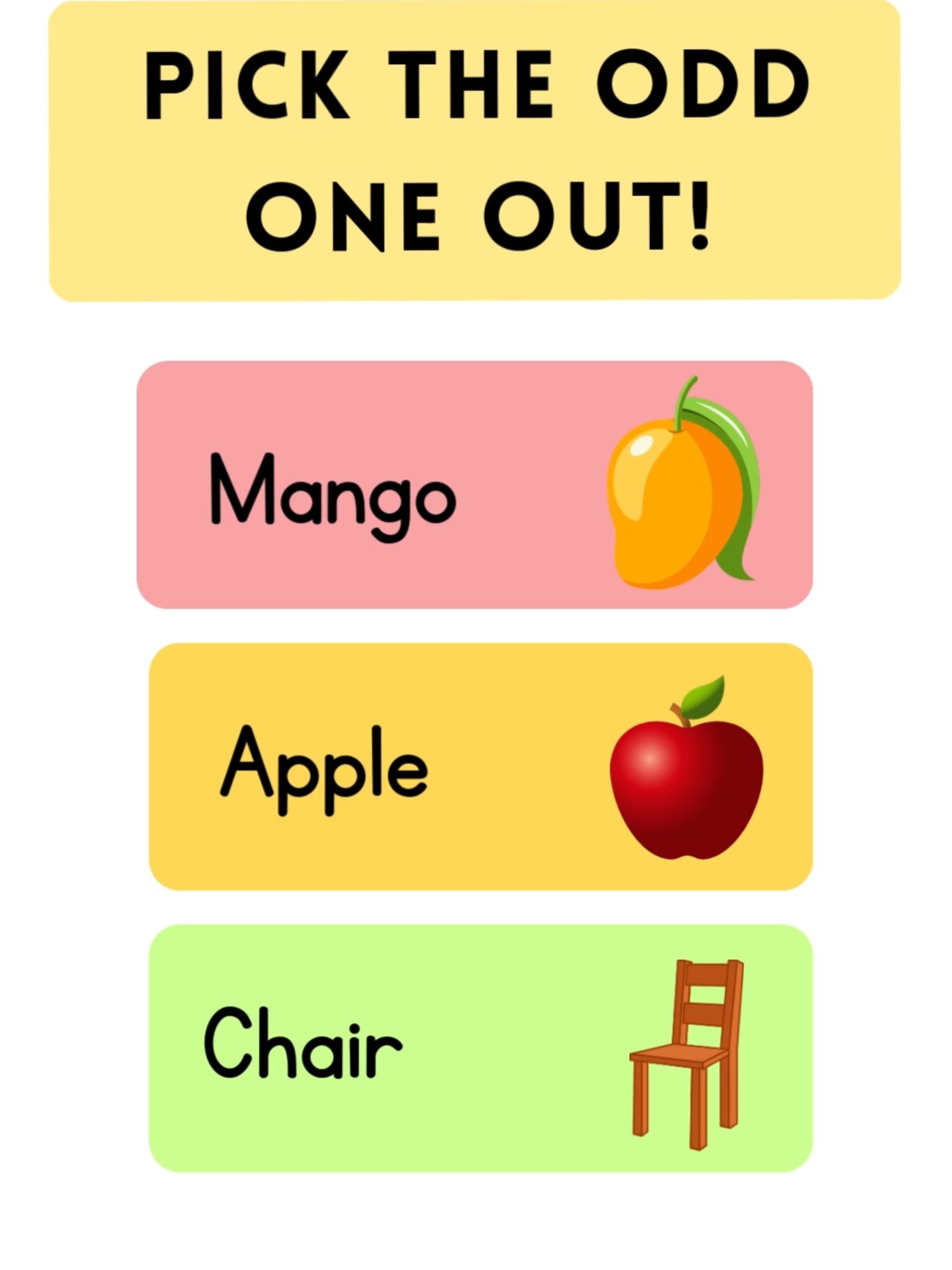 Pick the Odd One Out - Basic Vocabulary Level #learnenglish #englishvocabulary #dailyuseenglish #vocabularywords #englishwords #foryou