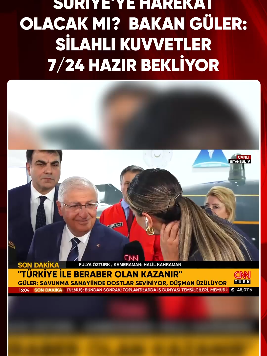 Bakan Güler: Silahlı kuvvetler 7/24 hazır bekliyor https://www.cnnturk.com/canli-yayin