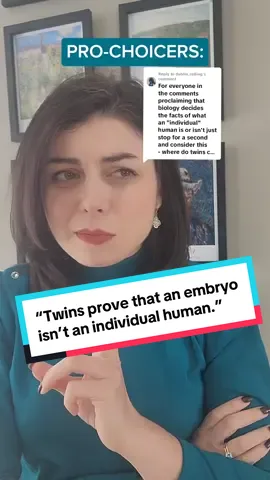 Twins and cloning are interesting to think about,  but they don’t change the fact that an individual organism was there before the splitting. #twins #science #trustscience #abortion #prolifeapologetics  