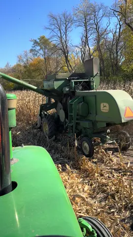 Our 45 combine #halfcenturyofprogress #foryou #fyp #johndeere #vintagefarming 