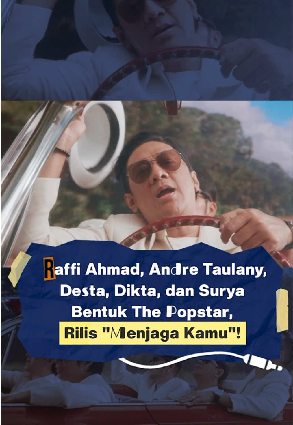 Raffi Ahmad, Andre Taulany, Desta, Dikta, dan Surya Insomnia hadir dalam formasi baru bernama The Popstar! Mereka baru aja merilis lagu debut berjudul 