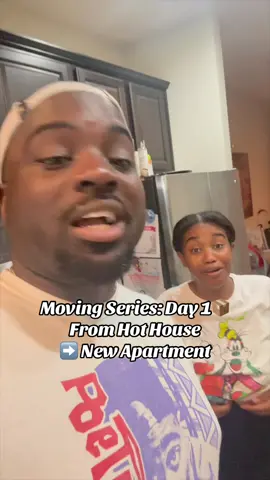 Day 1 Of Our Moving Series! From 89 degrees inside our old home to starting fresh! Downsizing but leveling up.  #movingseries #apartmentliving #drama #relatable