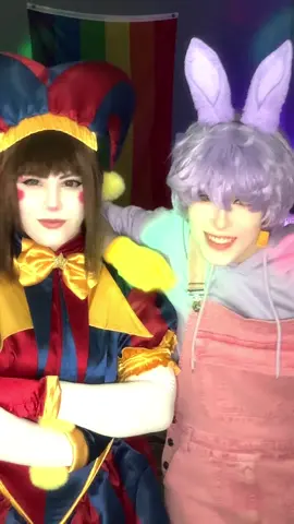 Funnybunny enjoyers wya ⁉️  - Pomni- @💜Evan!💚  - 2 more days until I’m 19 and 2 more days until matsuri🫡 let’s hope i can con proof these cosplays tomorrow  - #theamazingdigitalcircus #tadc #pomni #jax #tadccosplay 