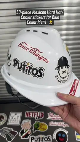 💯 Obrero que se respeta trae casco con sticker#HumorLatino#bluecollar #HardHatStickers #mexican 